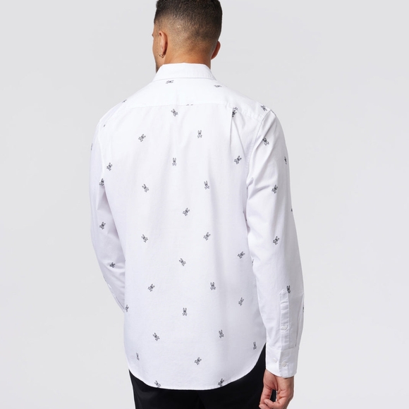 Psycho Bunny Seneca Oxford All Over Embroidered Long Sleeve Shirt - Picture 13 of 15